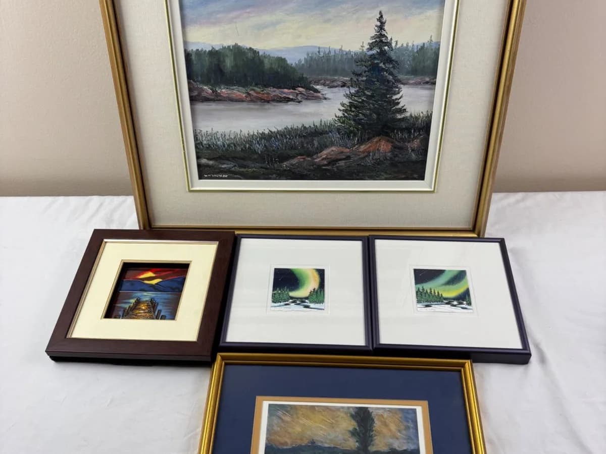 Collection of framed landscape art