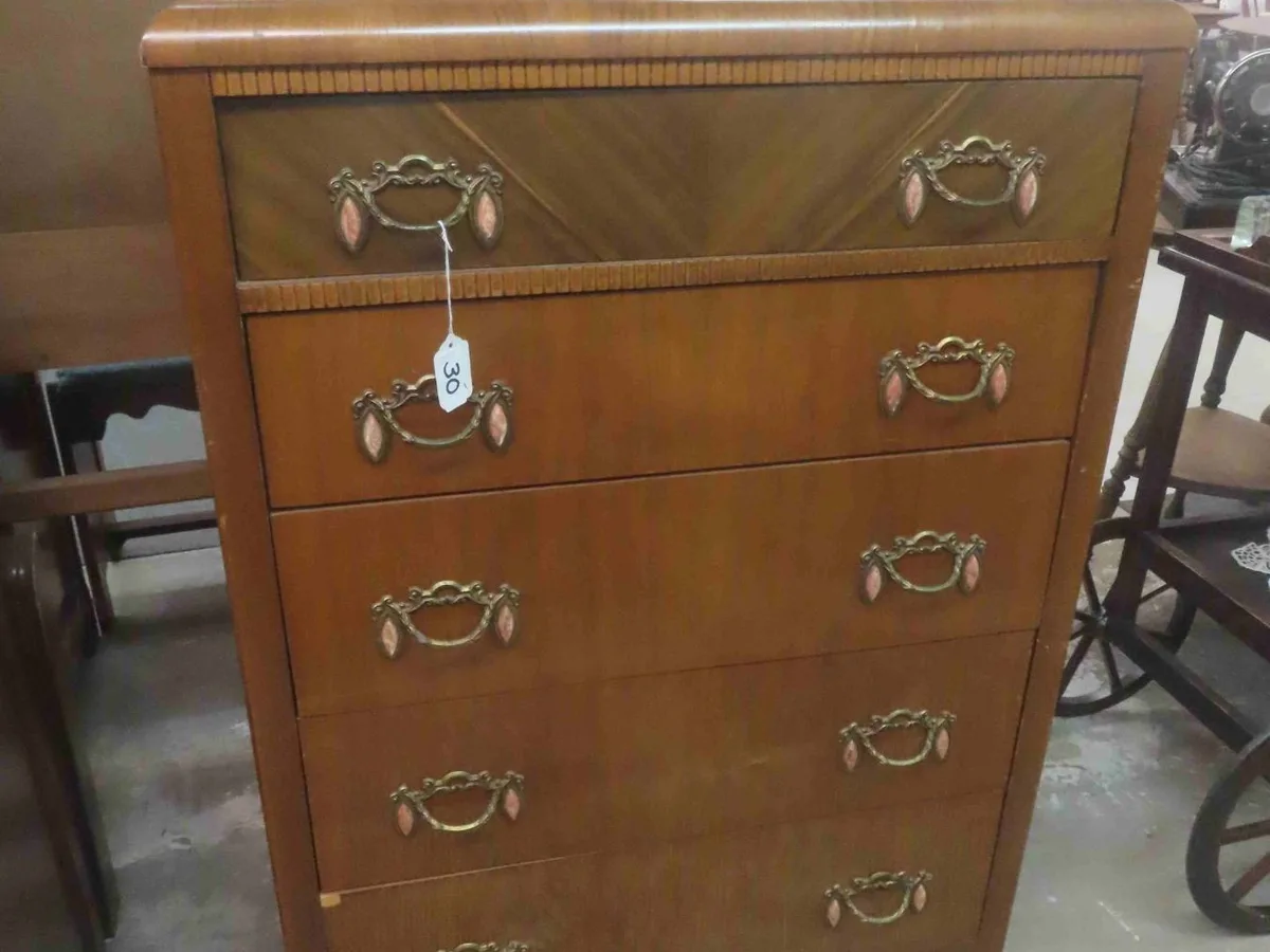Vintage wood dresser with Bakelite drawer pulls